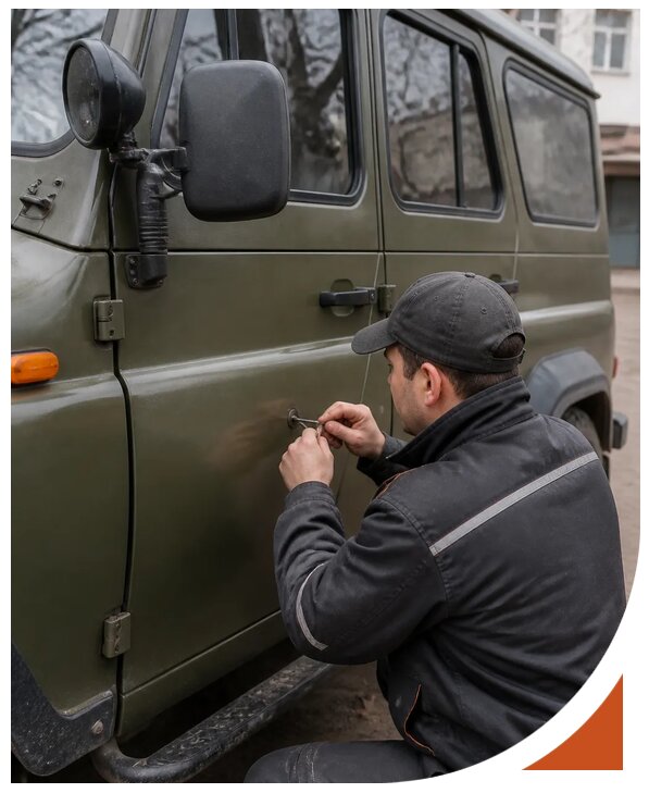 Профессиональное вскрытие автомобиля УАЗ без повреждений в Гае